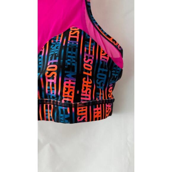 Zumba Wear Neon Pink Mesh Sports Bra and/or Crop Top Graphic Print Size M - Picture 7 of 16